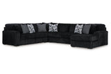 Midnight-Madness Onyx 4-Piece RAF Chaise Sectional from Ashley - Luna Furniture