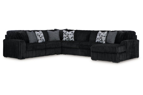 Midnight-Madness Onyx 4-Piece RAF Chaise Sectional from Ashley - Luna Furniture