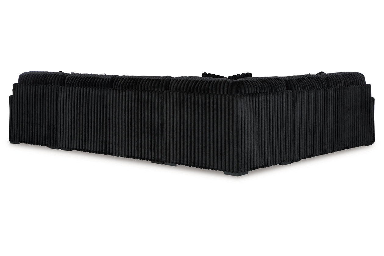 Midnight-Madness Onyx 4-Piece RAF Chaise Sectional – Luna Furniture