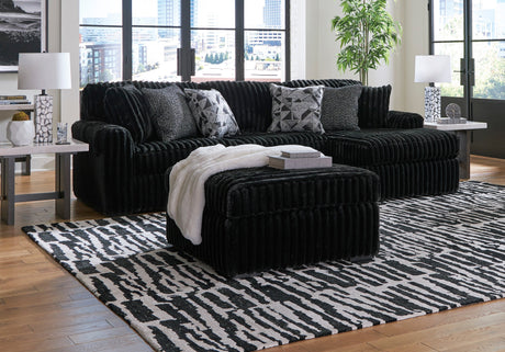 Midnight-Madness Onyx LAF Chase Sectional and Ottoman from Ashley - Luna Furniture