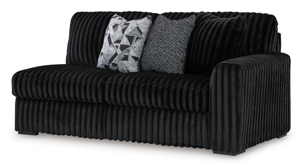 Midnight-Madness Onyx LAF Chase Sectional and Ottoman from Ashley - Luna Furniture