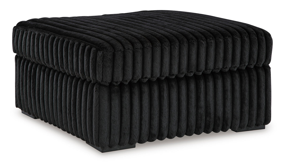 Midnight-Madness Onyx LAF Chase Sectional and Ottoman from Ashley - Luna Furniture