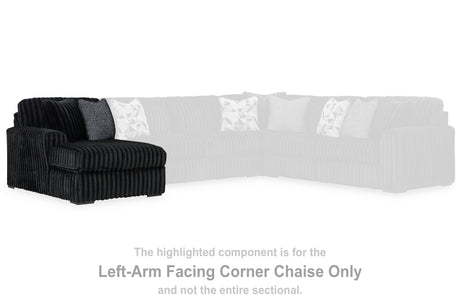 Midnight-Madness Onyx Left-Arm Facing Corner Chaise from Ashley - Luna Furniture