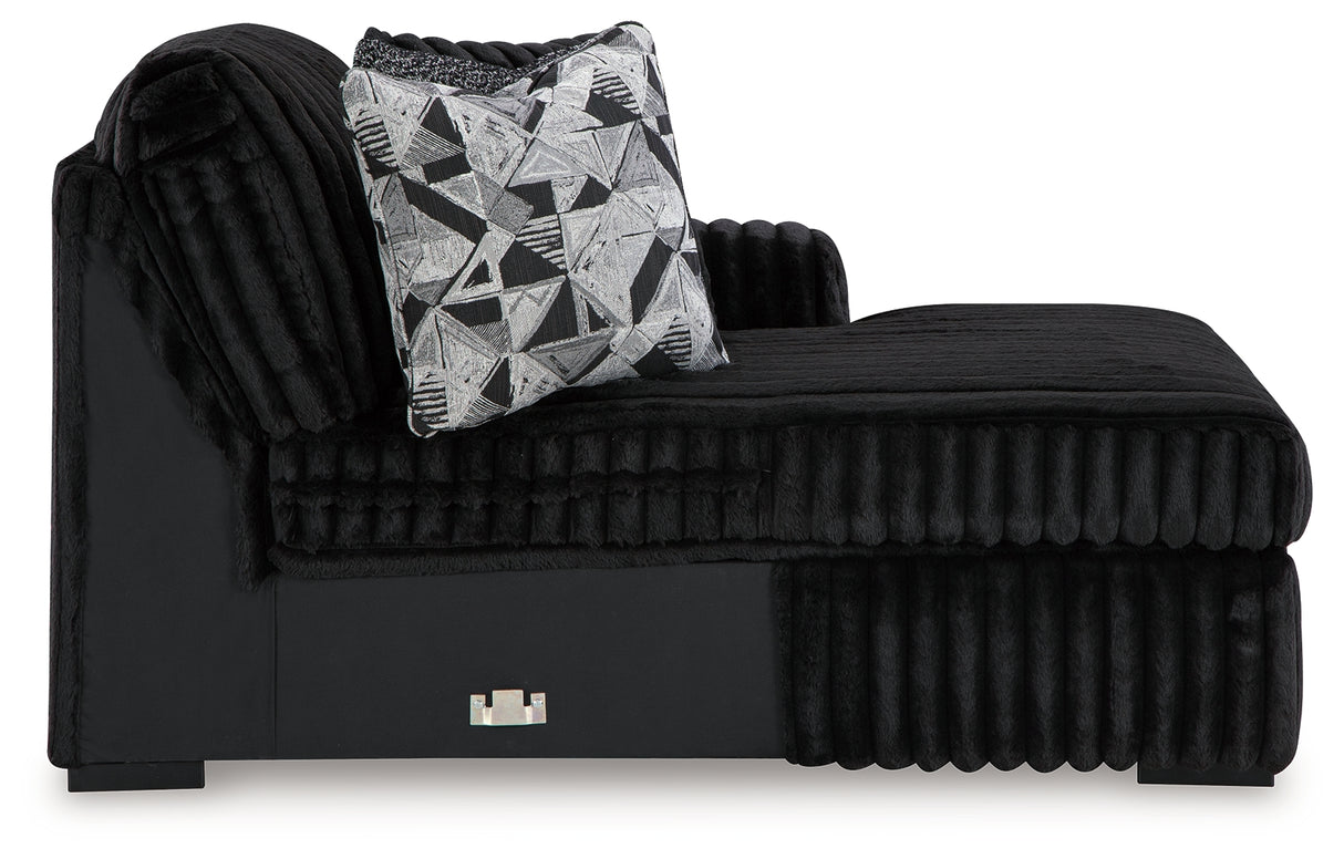 Midnight-Madness Onyx Right-Arm Facing Corner Chaise from Ashley - Luna Furniture