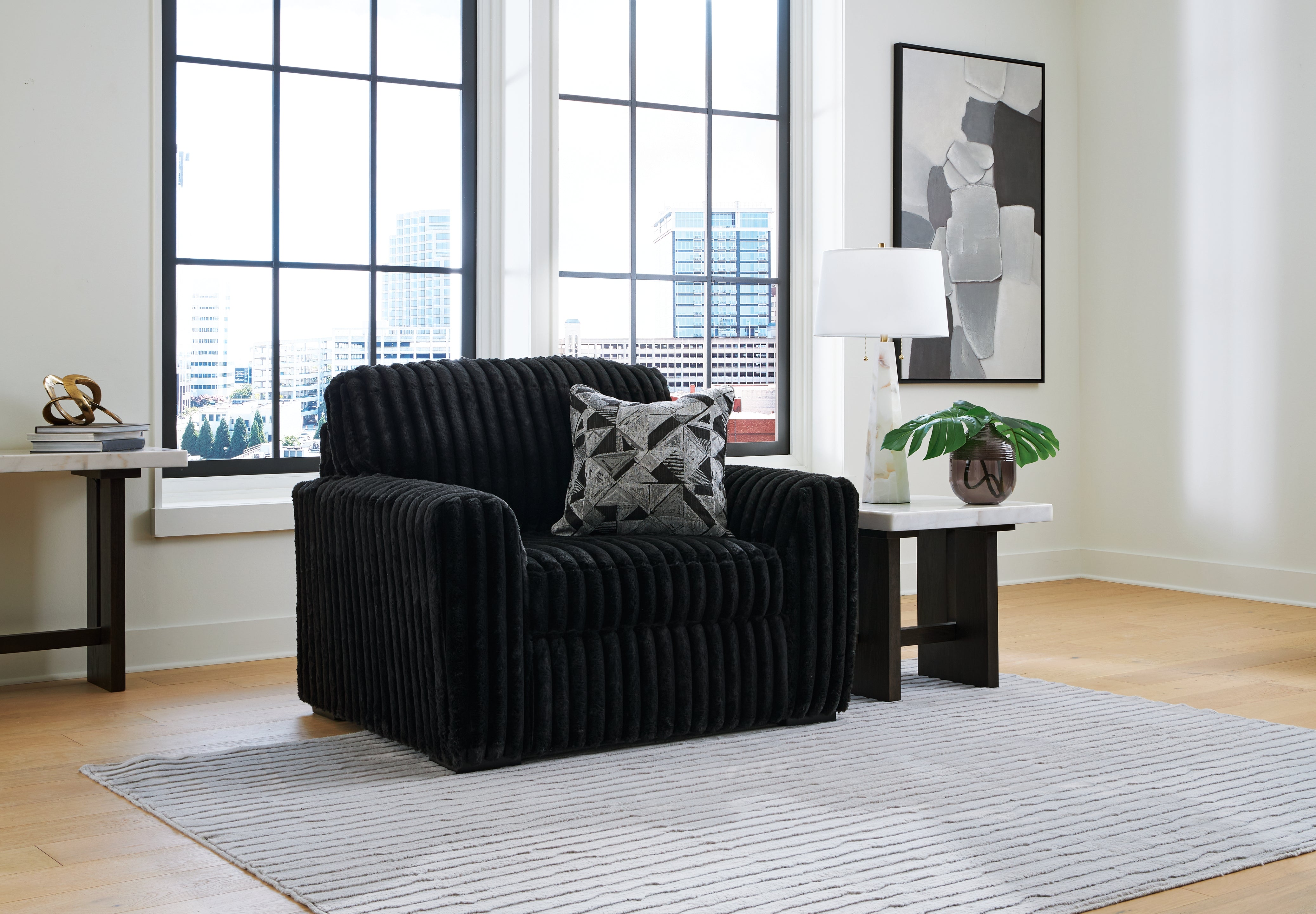 Midnight-Madness Sofa, Loveseat and Oversized Chair – Luna Furniture