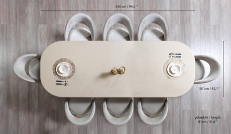 Milena Ivory 9-Piece Dining Set from Nova Furniture - Luna Furniture