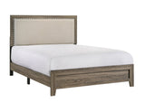 Mille Brownish Gray Full Upholstered Bed from Crown Mark - Luna Furniture