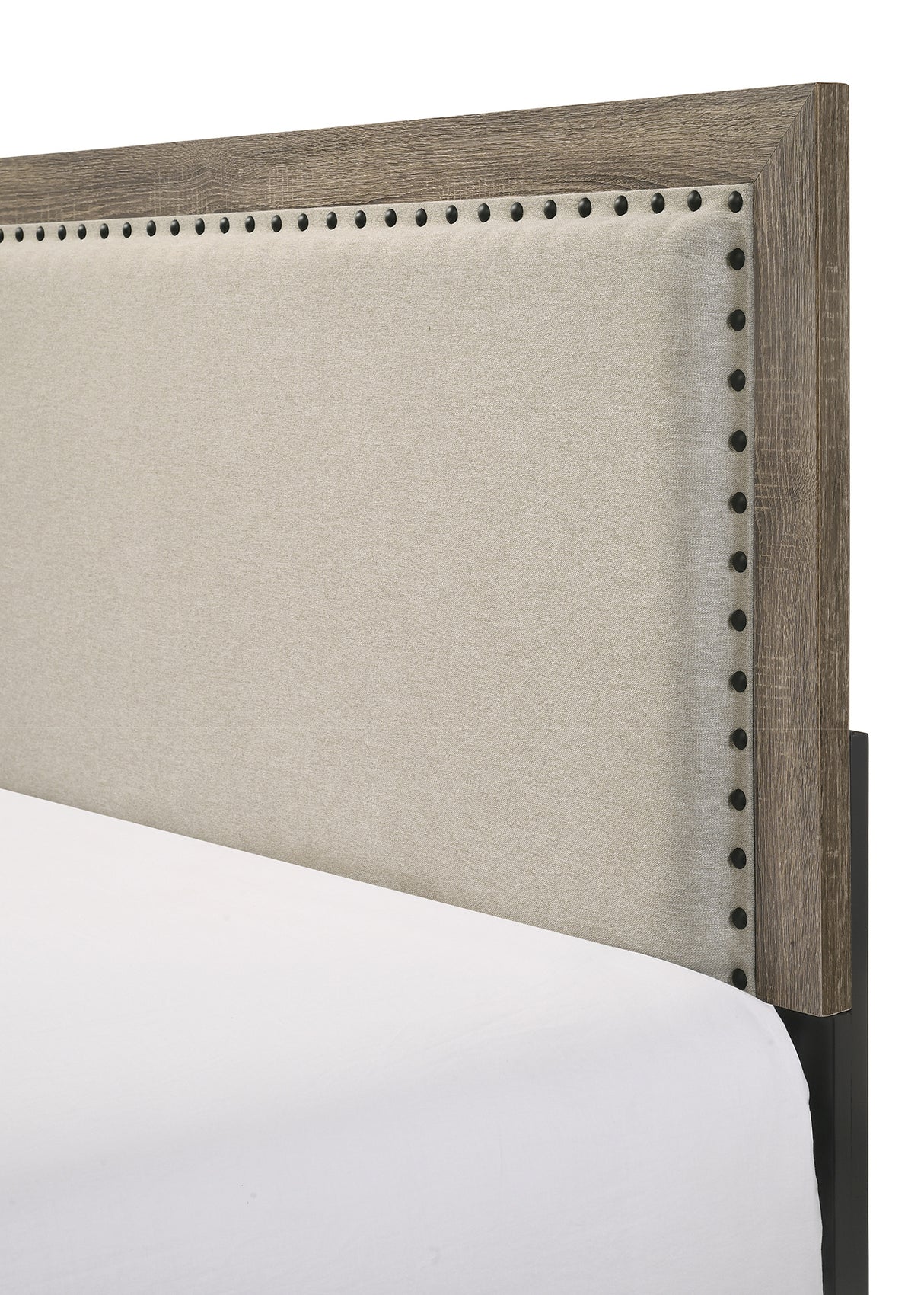 Mille Brownish Gray Twin Upholstered Bed from Crown Mark - Luna Furniture