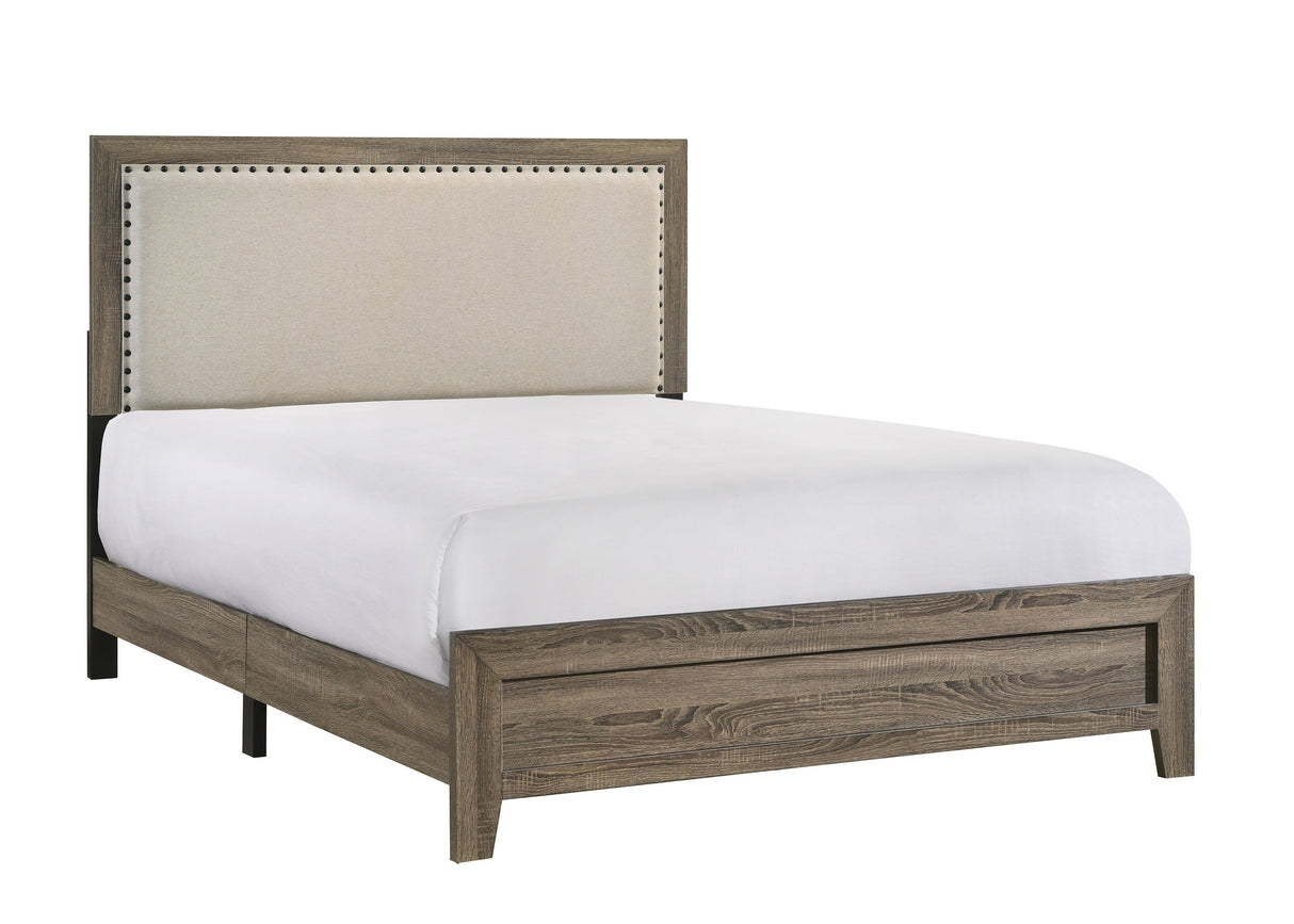 Mille Brownish Gray Twin Upholstered Bed from Crown Mark - Luna Furniture