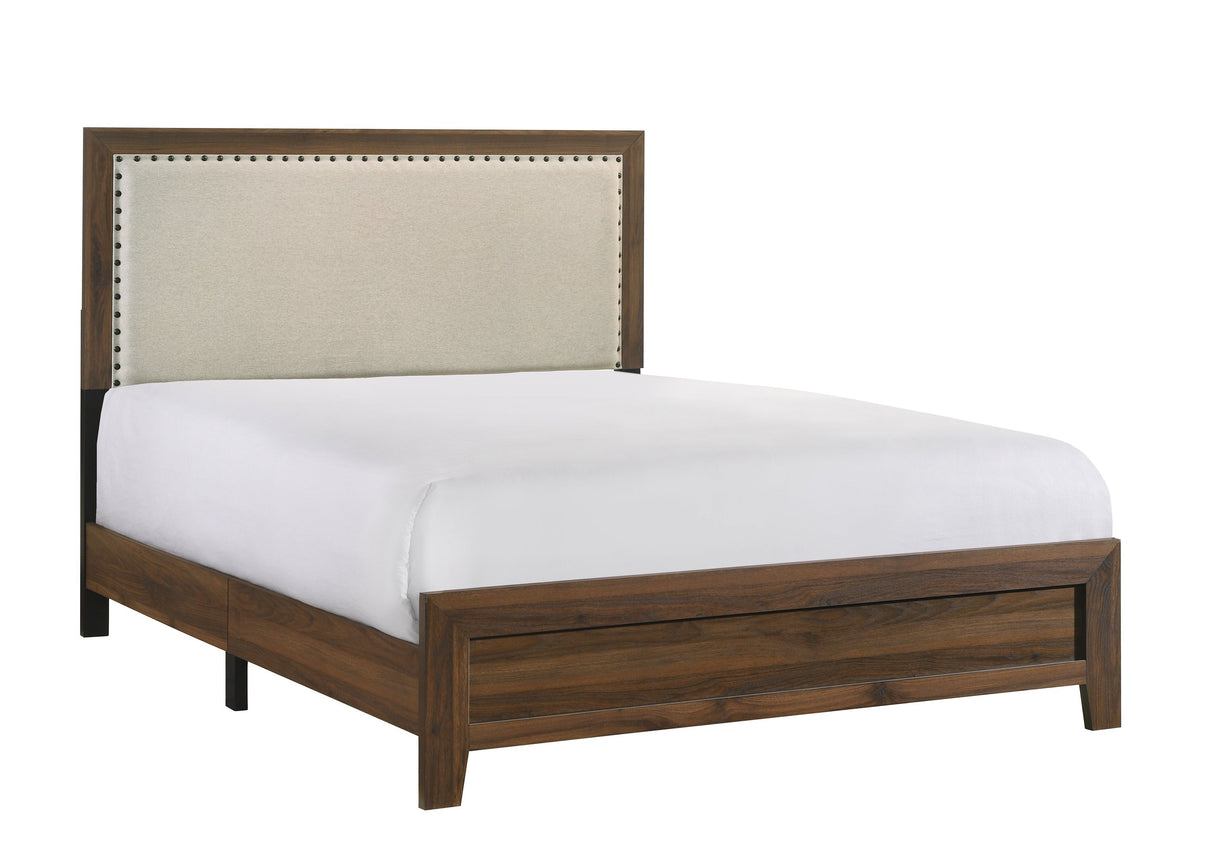 Mille Cherry Brown Full Upholstered Bed from Crown Mark - Luna Furniture