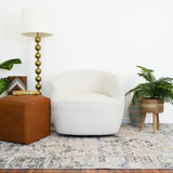 Mina White Boucle Swivel Chair from Ashcroft Furniture - Luna Furniture