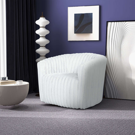 Mira White Velvet Swivel Chair from Midinmod - Luna Furniture