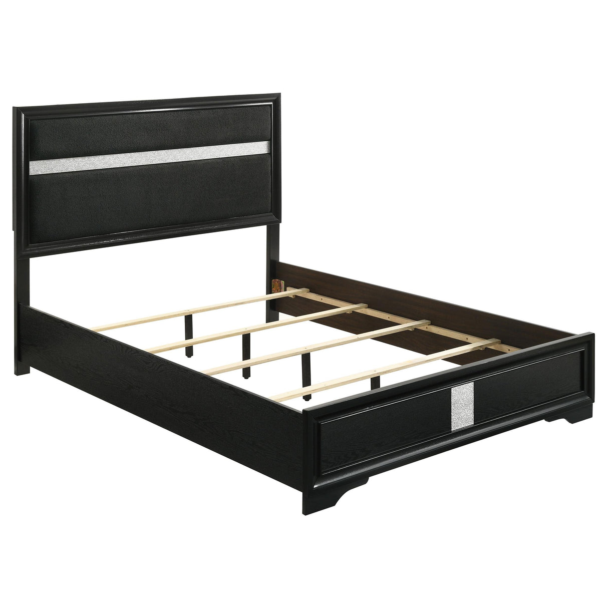 Miranda Black 55-inch Upholstered California King Panel Bed from Coaster - Luna Furniture