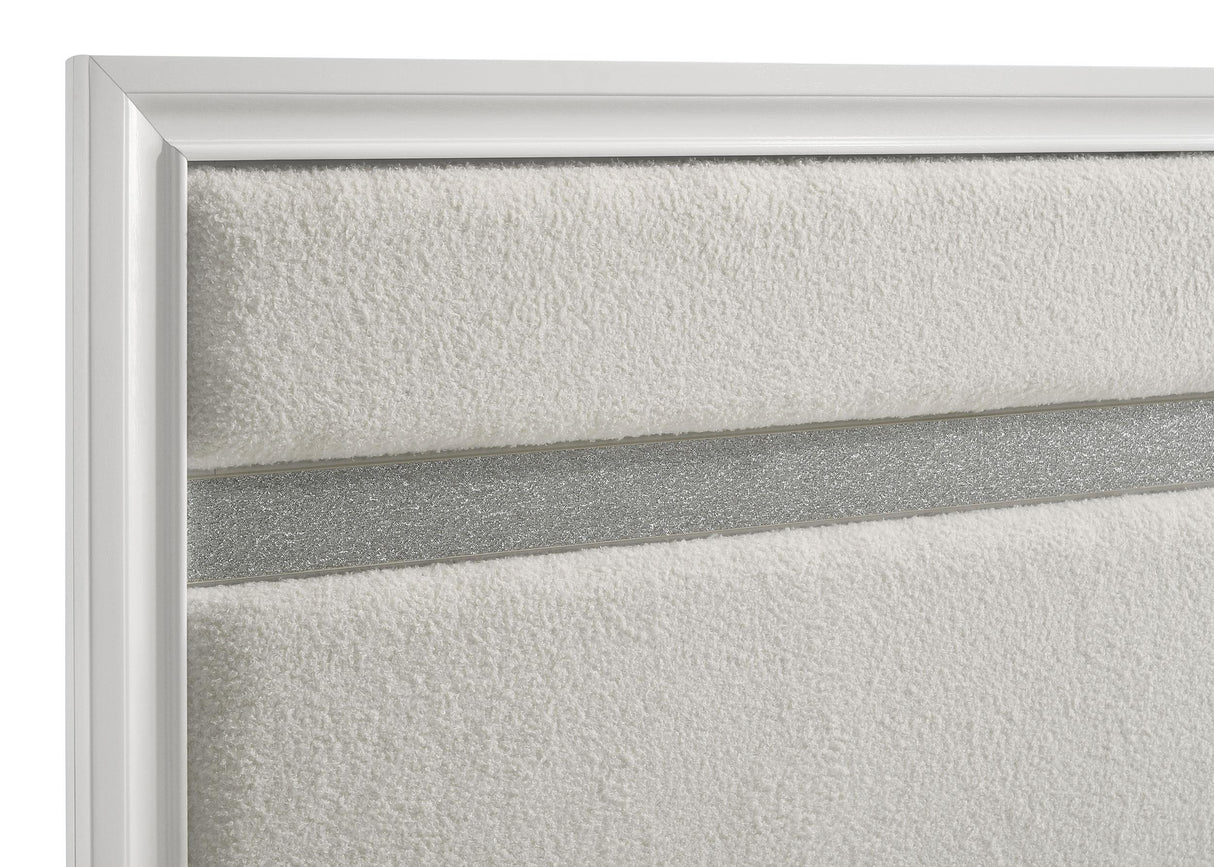 Miranda White 55-inch Upholstered Full Panel Bed from Coaster - Luna Furniture