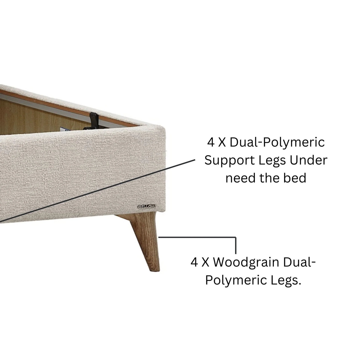 Mirante Cream King Lift Storage Bed from Bellona - Luna Furniture