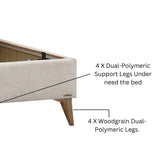 Mirante Cream King Lift Storage Bed from Bellona - Luna Furniture