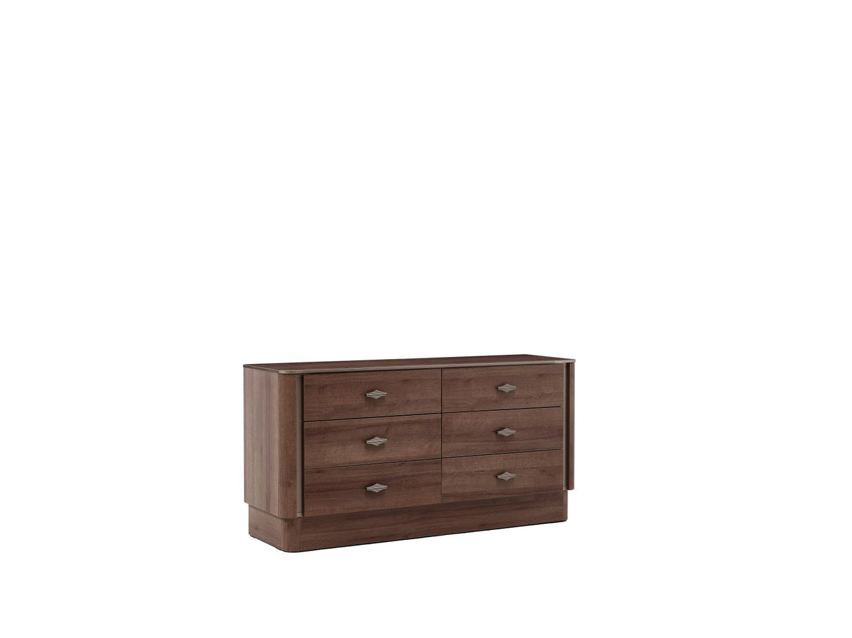 Mirante Walnut 6-Drawer Dresser from Bellona - Luna Furniture