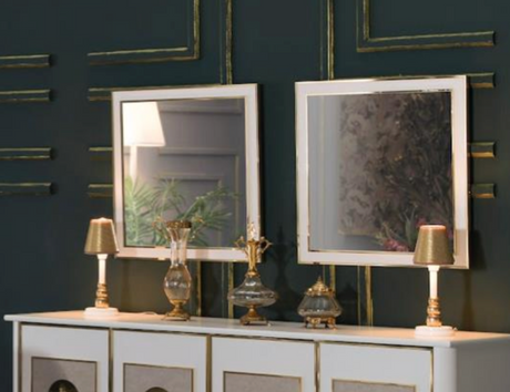 Mistral Opak White Buffet Mirror from Bellona - Luna Furniture