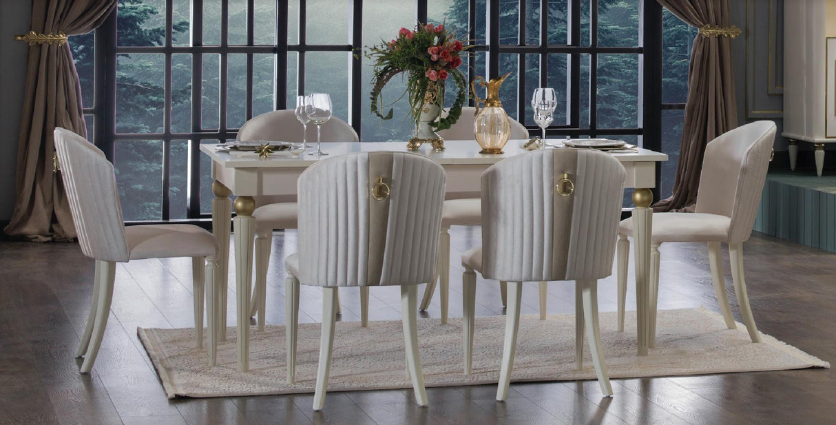 Mistral Opak White Expandable Dining Table from Bellona - Luna Furniture