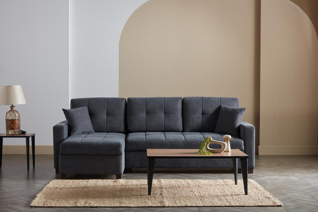 Mocca Dupont Anthracite Storage Sleeper Sofa Chaise from Bellona - Luna Furniture