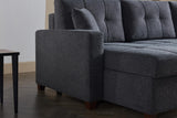 Mocca Dupont Anthracite Storage Sleeper Sofa Chaise from Bellona - Luna Furniture