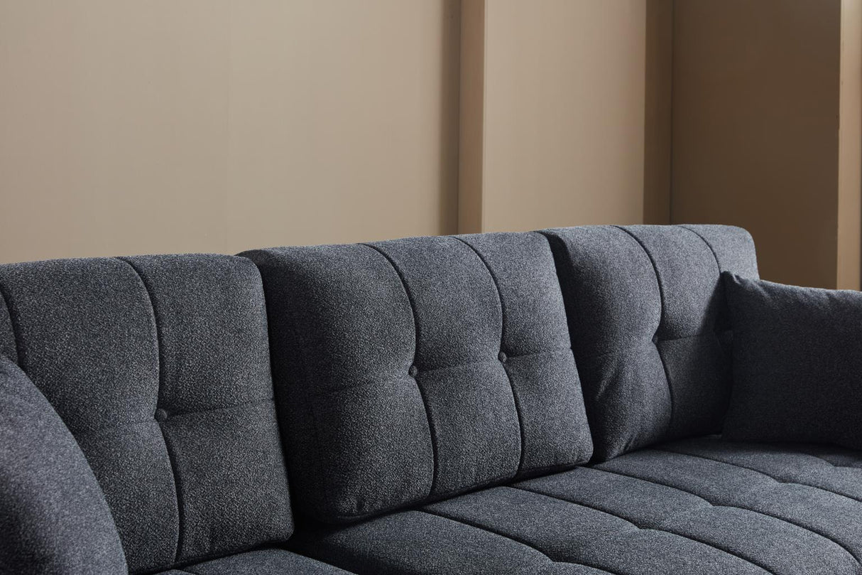 Mocca Dupont Anthracite Storage Sleeper Sofa Chaise from Bellona - Luna Furniture