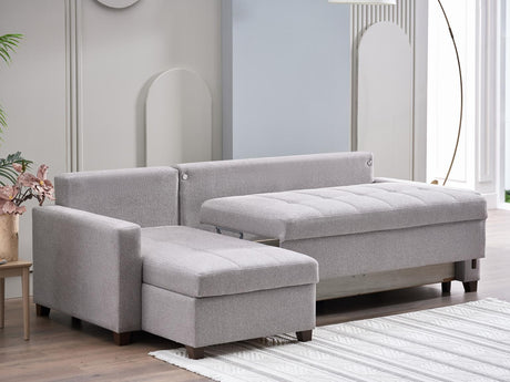 Mocca Dupont Gray Storage Sleeper Sofa Chaise from Bellona - Luna Furniture