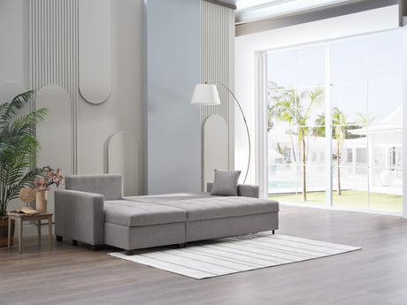 Mocca Dupont Gray Storage Sleeper Sofa Chaise from Bellona - Luna Furniture