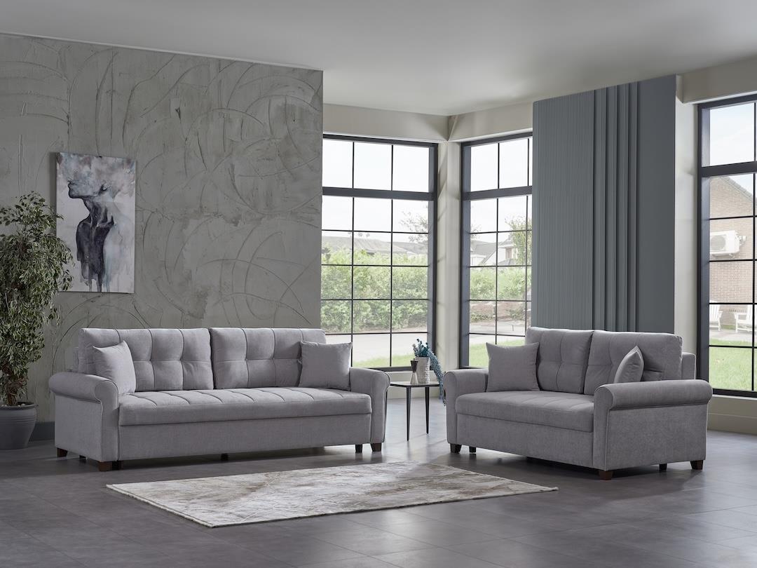Mocca Koopsi Gray Loveseat from Bellona - Luna Furniture