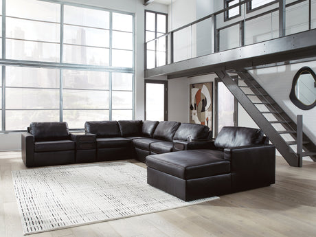 ModMax II Black 8-Piece Sectional with RAF Chaise and Audio Consoles from Ashley - Luna Furniture