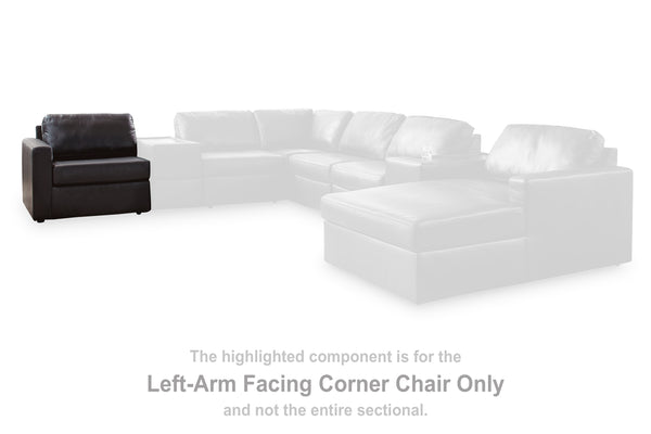 ModMax II Black Left-Arm Facing Corner Chair