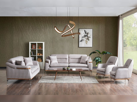 Ahsen Light Gray 3-Piece Living Room Set (Sofa & Loveseat & Chair) from Furnia - Luna Furniture