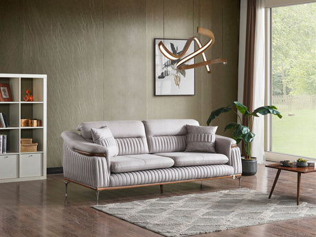 Ahsen Light Gray 3-Piece Living Room Set (Sofa & Loveseat & Chair) from Furnia - Luna Furniture