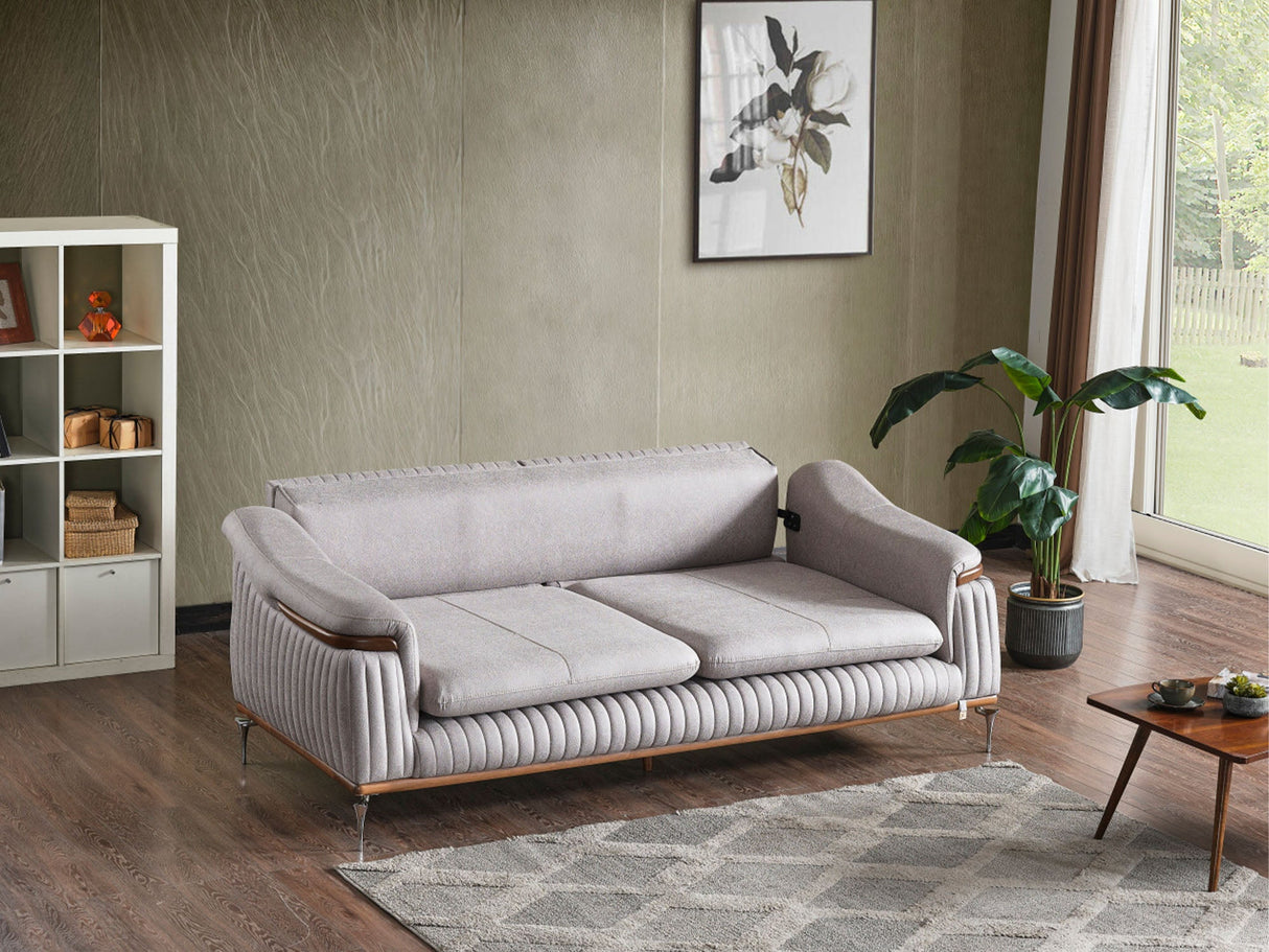 Ahsen Light Gray 3-Piece Living Room Set (Sofa & Loveseat & Chair) from Furnia - Luna Furniture