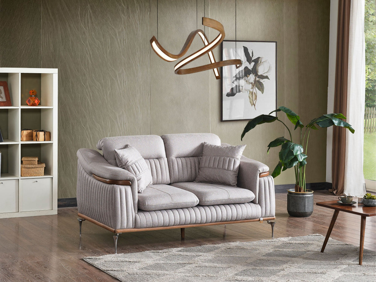 Ahsen Light Gray 3-Piece Living Room Set (Sofa & Loveseat & Chair) from Furnia - Luna Furniture