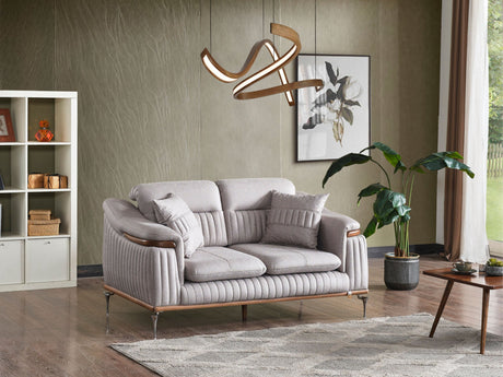 Ahsen Light Gray 3-Piece Living Room Set (Sofa & Loveseat & Chair) from Furnia - Luna Furniture