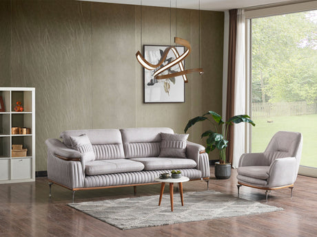 Ahsen Light Gray 3-Piece Living Room Set (Sofa & Loveseat & Chair) from Furnia - Luna Furniture