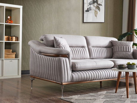 Ahsen Light Gray 3-Piece Living Room Set (Sofa & Loveseat & Chair) from Furnia - Luna Furniture