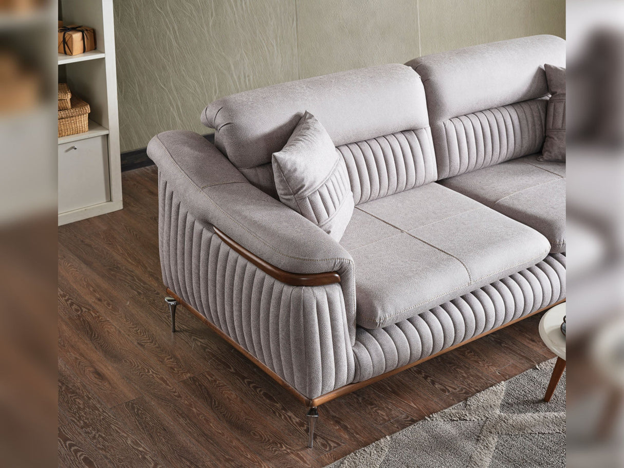 Ahsen Light Gray 3-Piece Living Room Set (Sofa & Loveseat & Chair) from Furnia - Luna Furniture