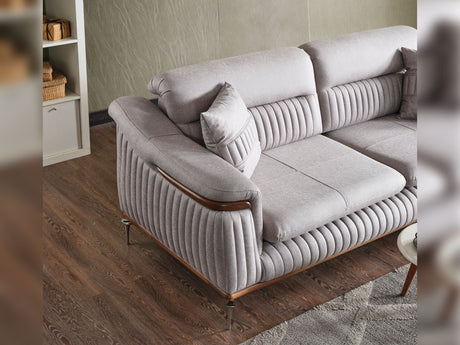 Ahsen Light Gray 3-Piece Living Room Set (Sofa & Loveseat & Chair) from Furnia - Luna Furniture