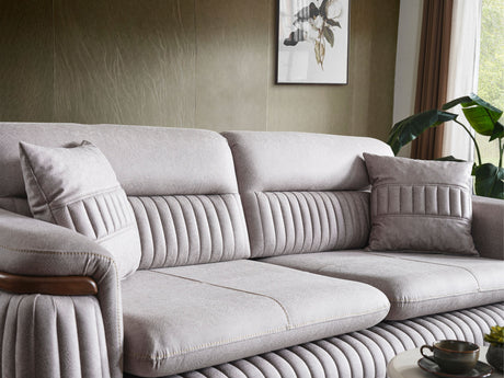Ahsen Light Gray 3-Piece Living Room Set (Sofa & Loveseat & Chair) from Furnia - Luna Furniture