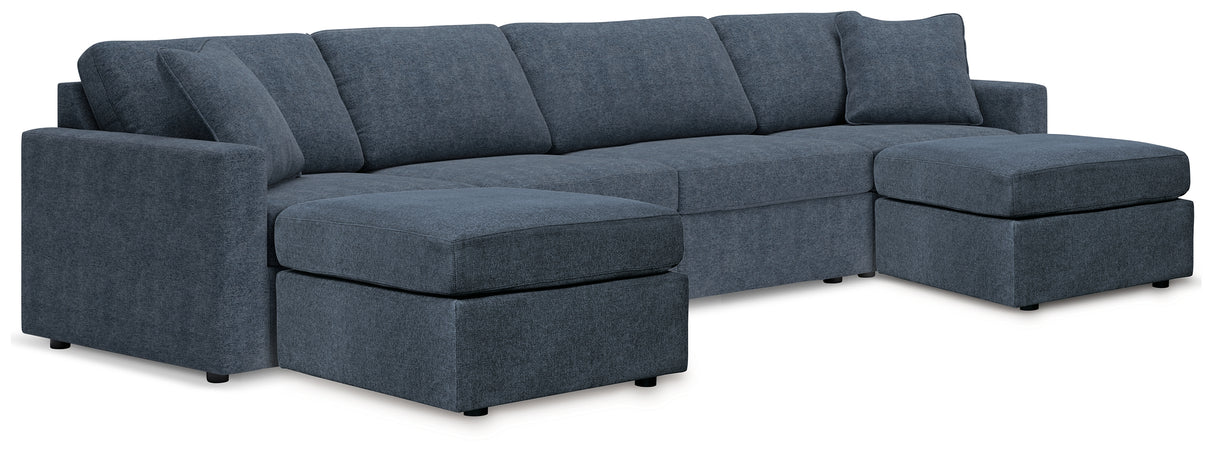 Modmax 4-Piece Sectional with Ottoman in Ink from Ashley - Luna Furniture