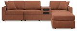Modmax 4-Piece Sectional with Ottoman in Spice from Ashley - Luna Furniture