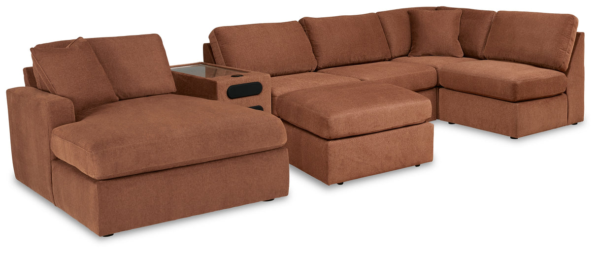 Modmax 6-Piece Sectional with Ottoman in Spice from Ashley - Luna Furniture