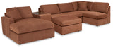 Modmax 6-Piece Sectional with Ottoman in Spice from Ashley - Luna Furniture