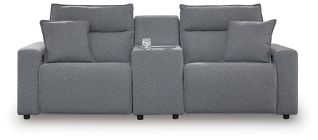 Modmax II Salt and Pepper 3-Piece Power Reclining Loveseat with Console from Ashley - Luna Furniture