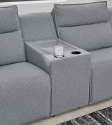 Modmax II Salt and Pepper 3-Piece Power Reclining Loveseat with Console from Ashley - Luna Furniture