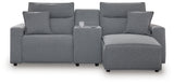 Modmax II Salt and Pepper 3-Piece RAF Power Reclining Sectional with Console from Ashley - Luna Furniture