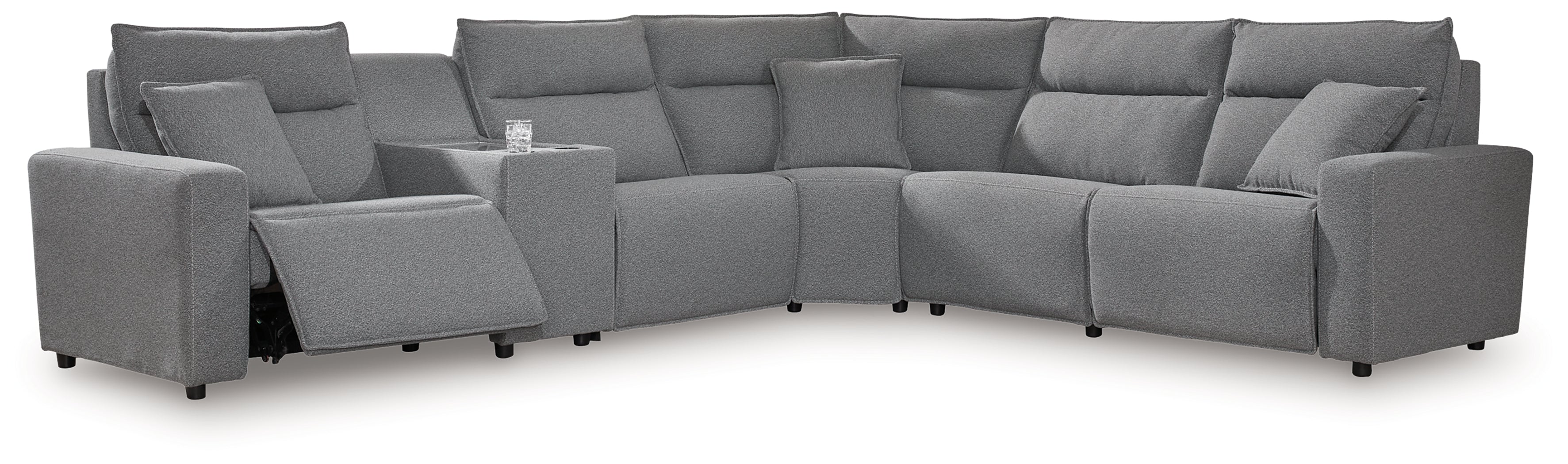 Modmax II Salt and Pepper 6-Piece L-Shape Power Reclining Modular