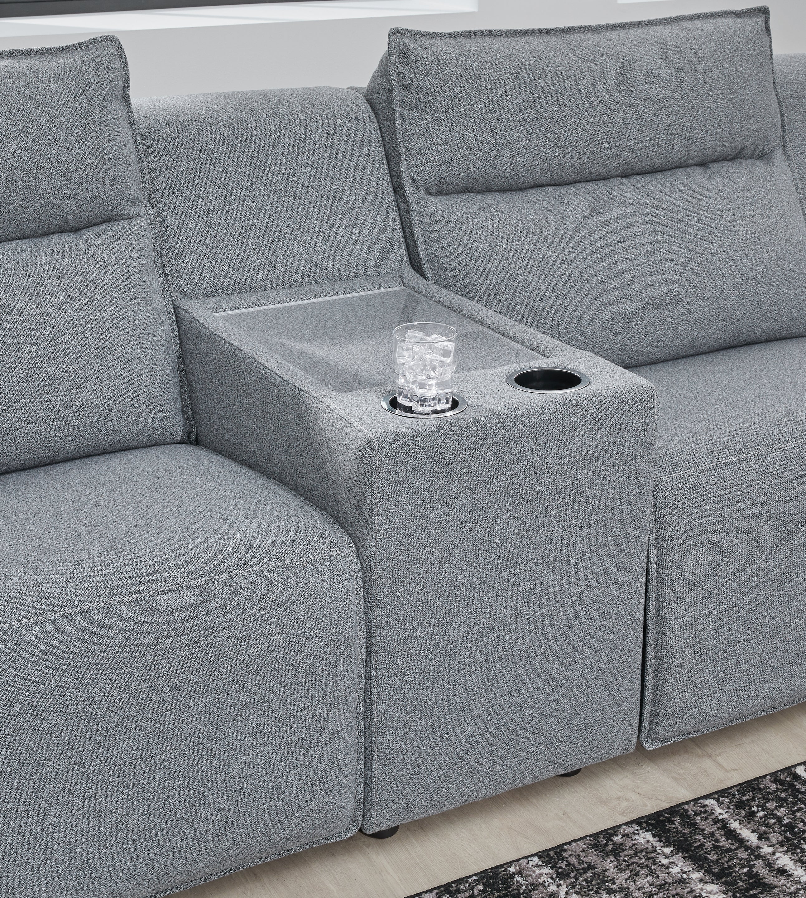 Modmax II Salt and Pepper 6-Piece L-Shape Power Reclining Modular